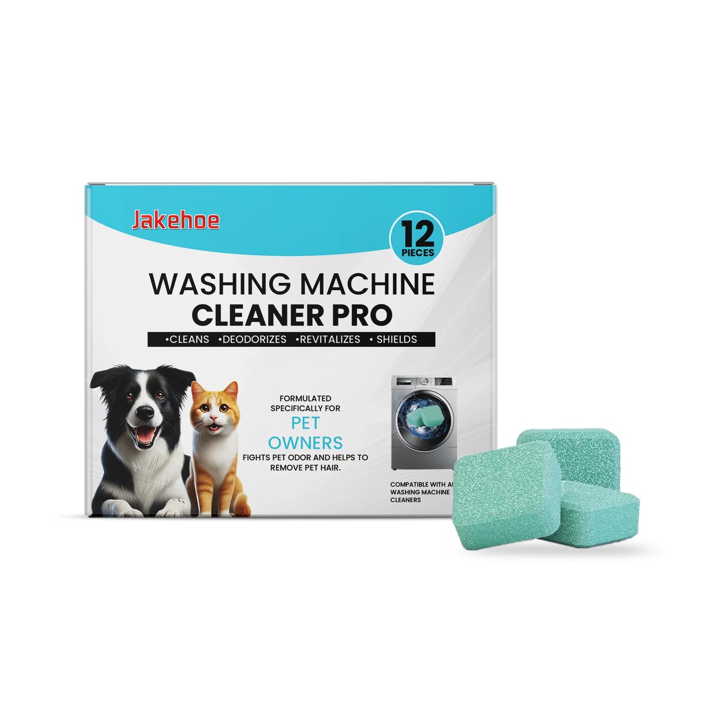 Washing Machine Cleaner for Pet Owners Eliminating Pet Odors Remove Pet Hair Cleaning Washing Machine Slots Cleaning Agent 12PCS