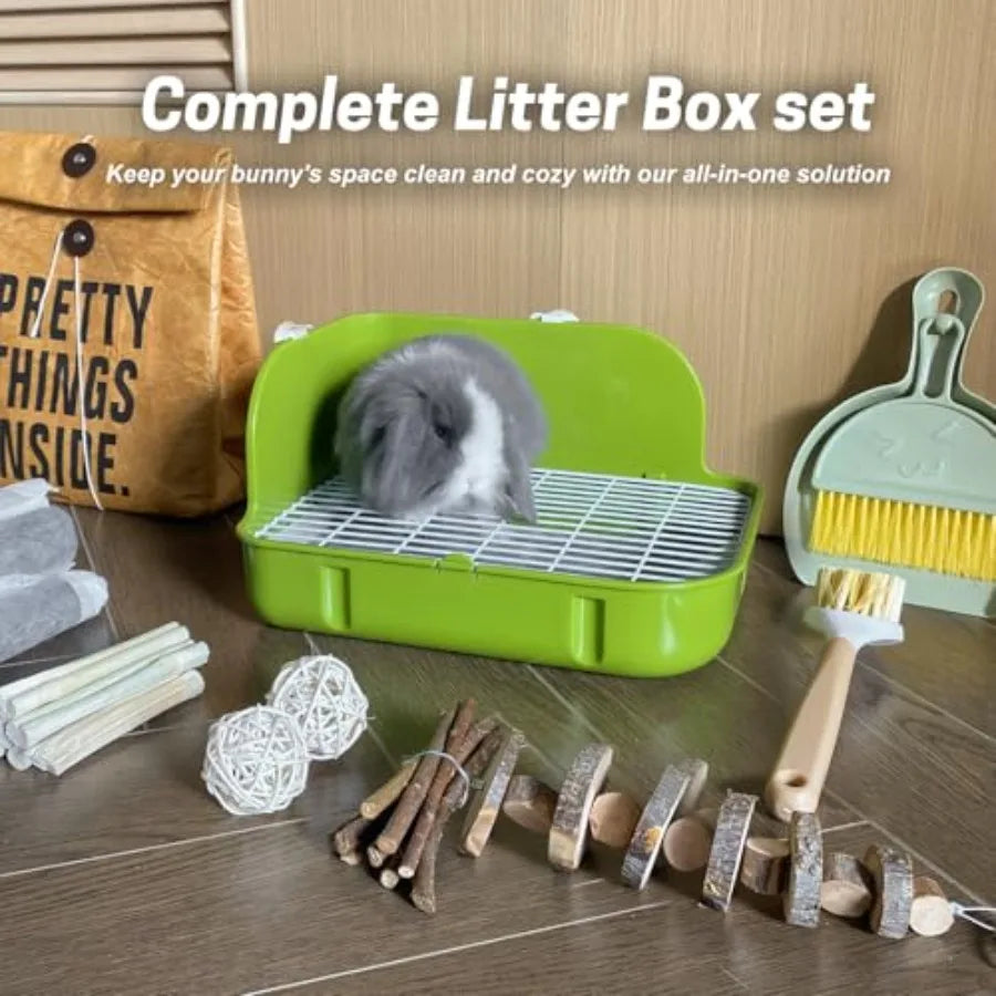 Rabbit Litter Box, Bunny Litter Box, Guinea Pig Potty Trained, Square Small Animal Toilet Potty Pan for Rabbit Guinea Pig Ferre