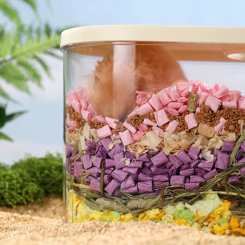 Hamster Digging Bucket Oval Burrow Hideout 27x15x16.5cm Small Pet Tunnel Exercise Play House PET+PP Cage Accessory