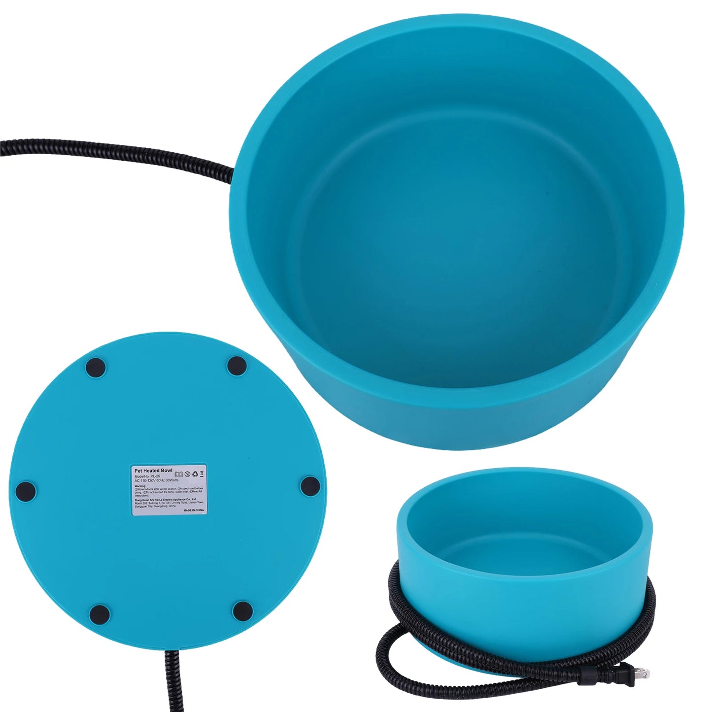 Outdoor Thermal Pet Bowl 108 Oz Heated Pet Water Bowl Outdoor Heated Dog Dish Provides Drinkable Water in Winter for Dog & Cat