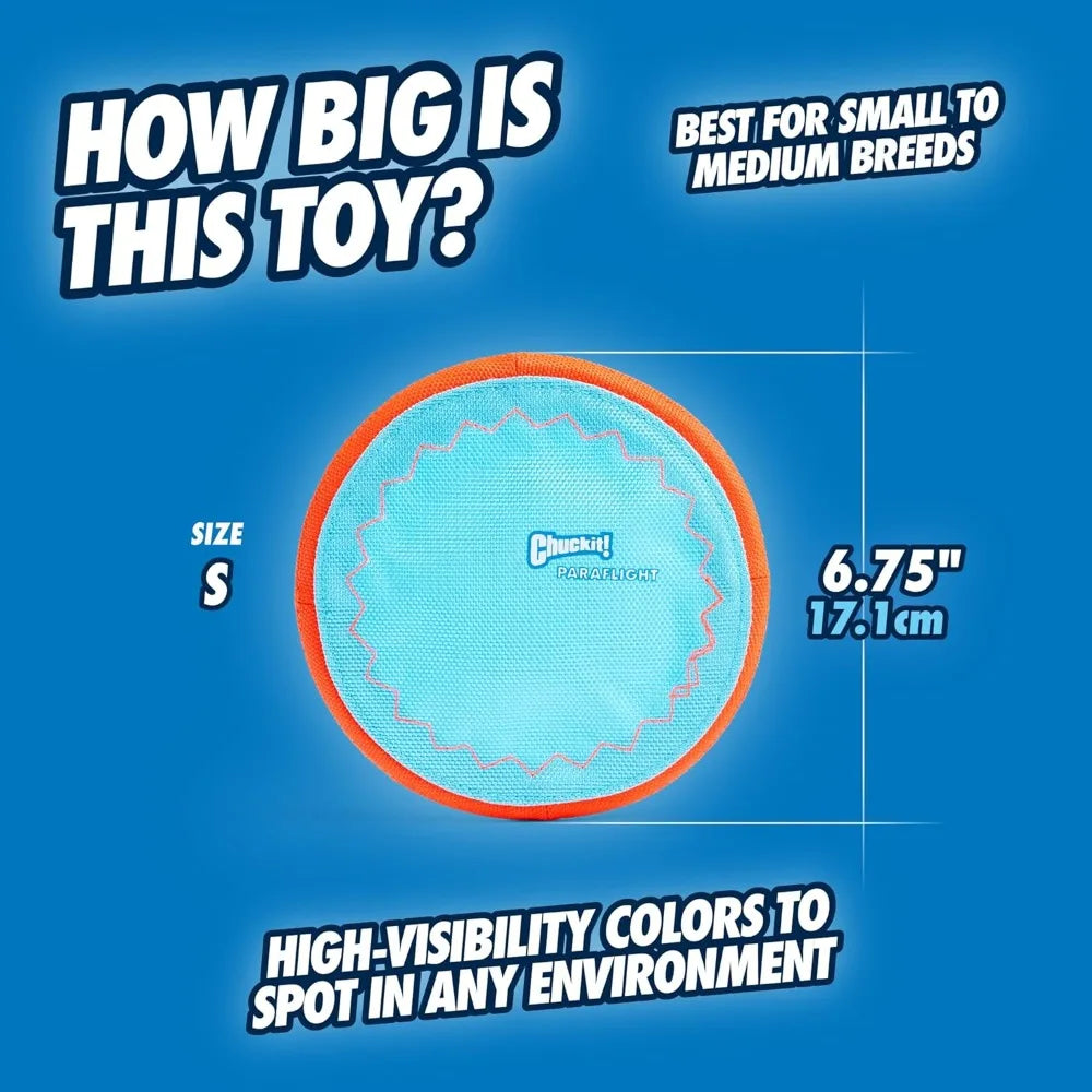 Flying Disc Dog Toy for Small Medium Dogs Soft Rubber Edges Durable Nylon Floating in Water Easy Grip Throw Outdoor Fetch Play