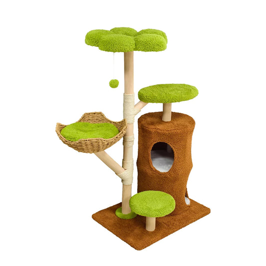 142cm Tall Cat Tree Tower for Indoor Cats, Multi-Level Cat Tree with Scratching Posts,Large Cat Activity Tower Kitty Play Center