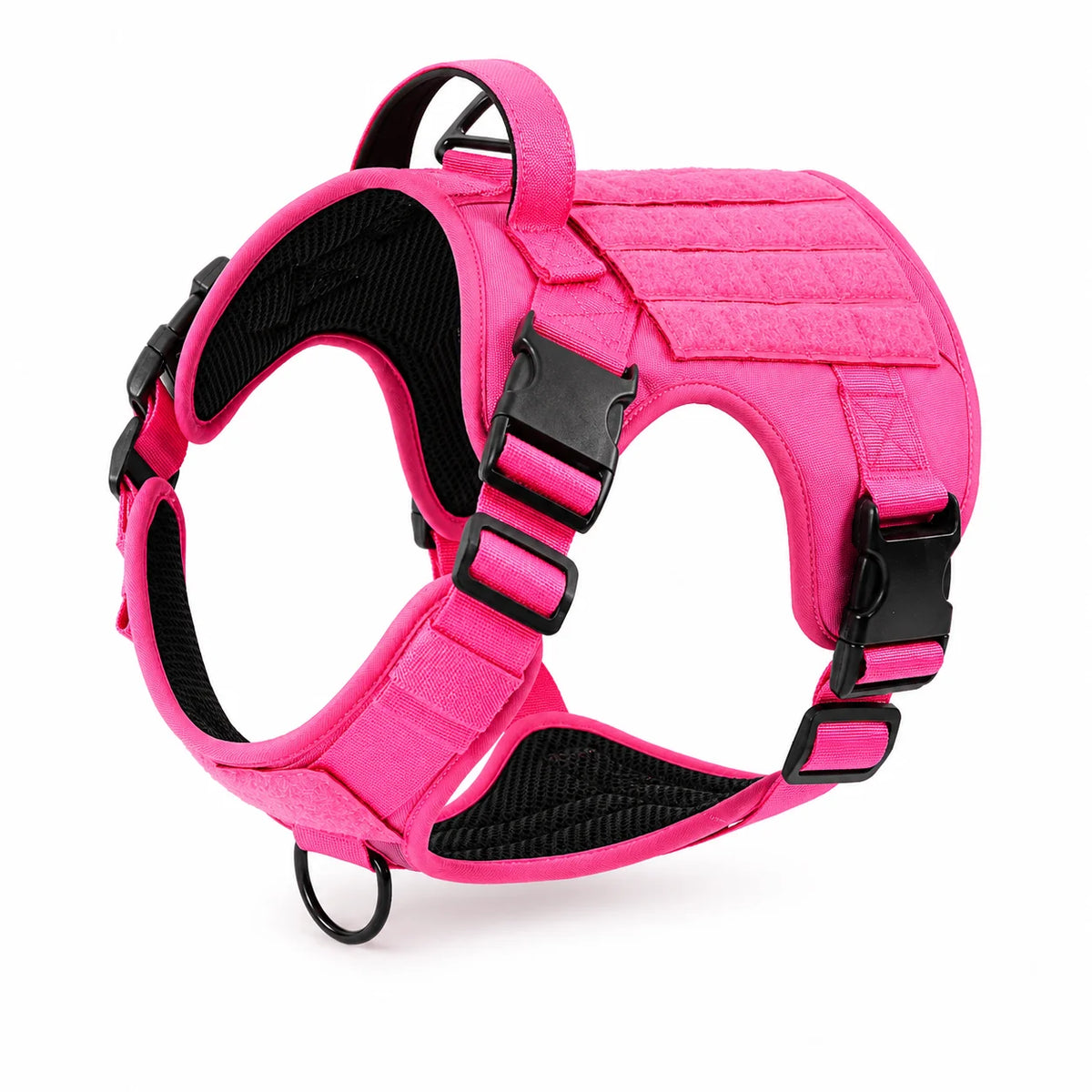 Adjustable Tactical Dog Harness Vest with Reflective Straps Metal D Rings and Breathable Padding