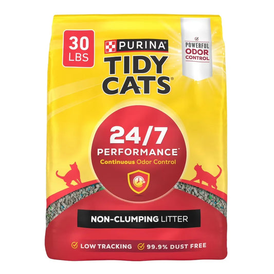 Non-Clumping Cat Litter for Multiple Cats Long Lasting Odor Control with Fresh Clean Linen Scent Low Tracking Dust Free Formula Highly Absorbent 24/7 Performance for Litter Boxes Large 30 Pound Bag Value Size Fast