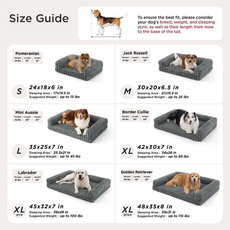 Bedsure ComfyFleece Orthopedic Dog Bed - Joint Support for Large Dogs, Comfort Egg-Crate Foam, Non-Slip Bottom