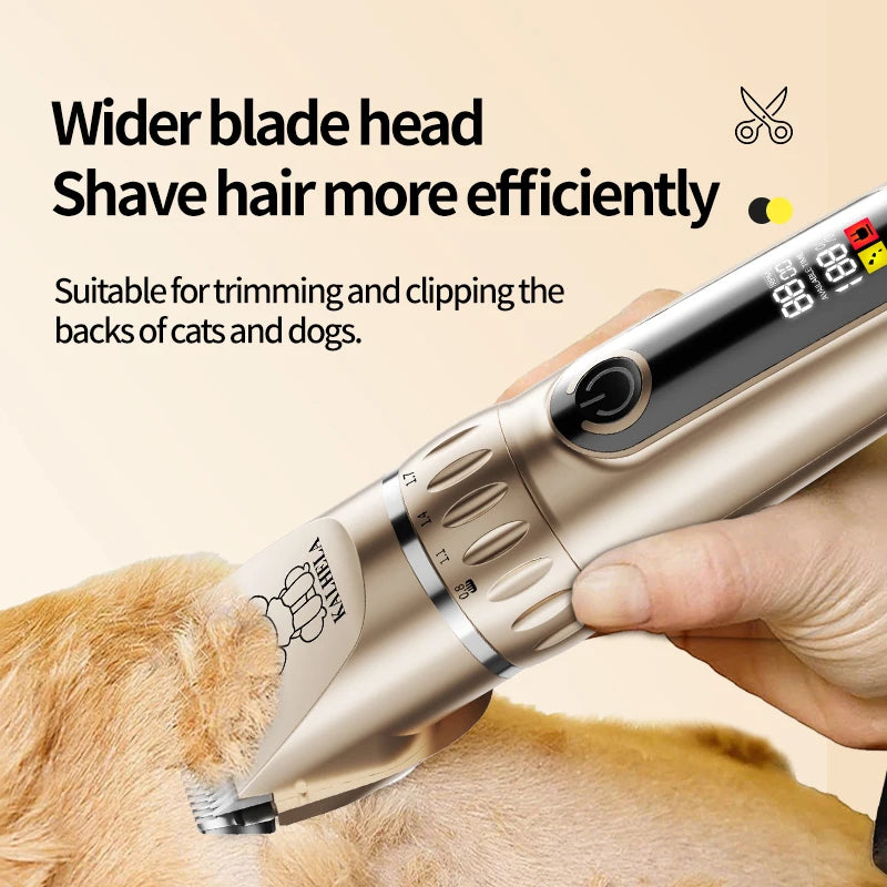 Professional Pet Grooming Kit | Rechargeable Electric Dog and Cat Hair Trimmer Set with Scissors and Nail Clipper, Quiet Rechargeable Pet Hair Grooming Kit | Pet Dog Grooming Set with LED Display and Nail Clippers