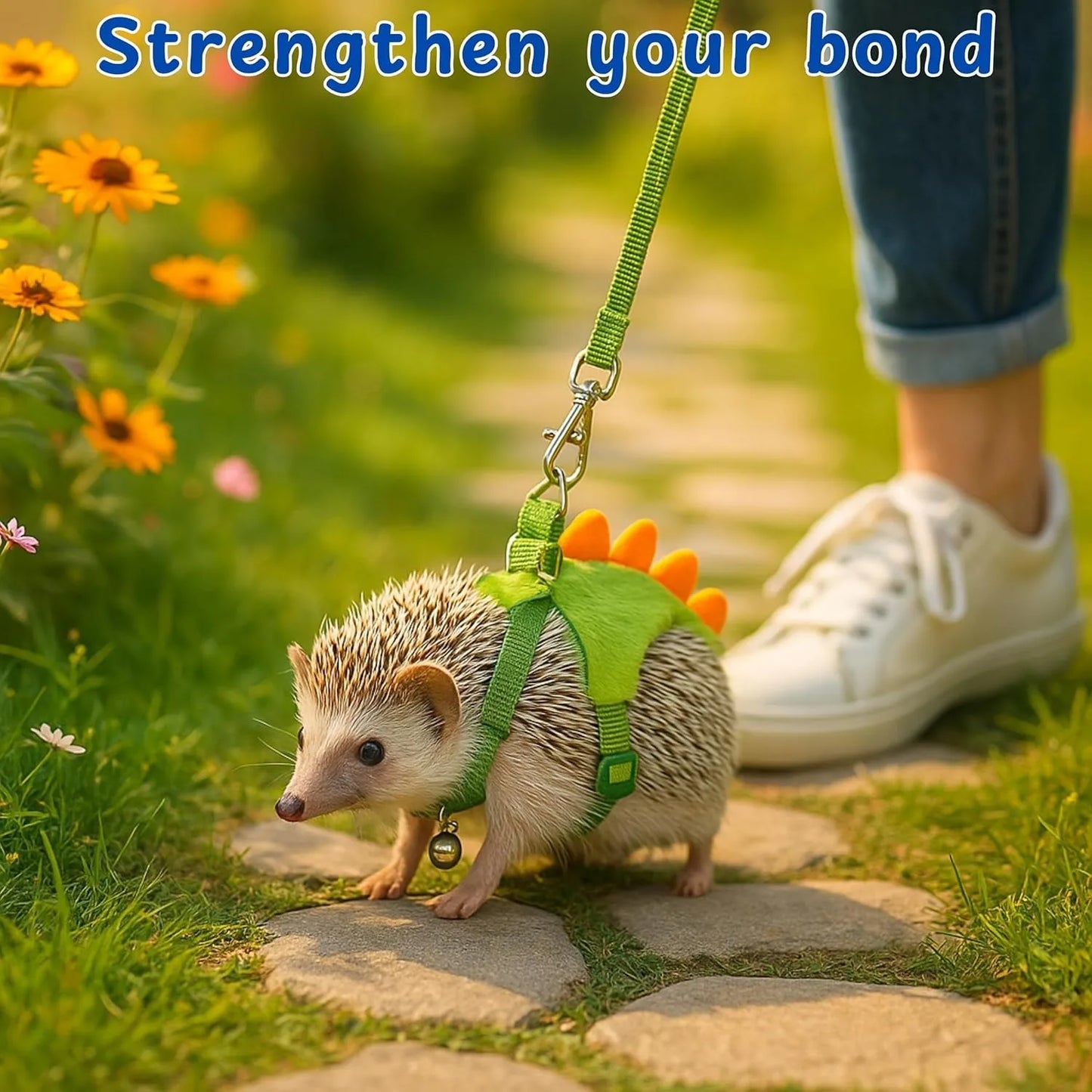 3PCS Dinosaur Small Pet & Set, Ferret Hamster Guinea Pig Rat Harness Leash For Training Play