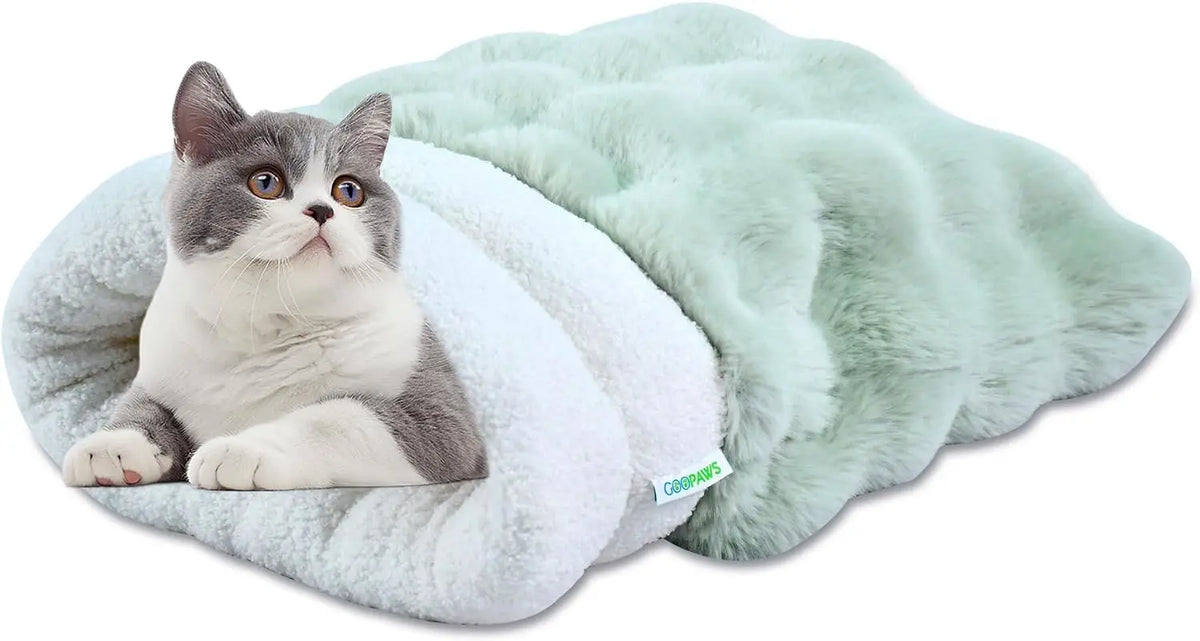 3 in 1 Semi-Enclosed Self Warming Burrow Cat Bed Sleeping Cave