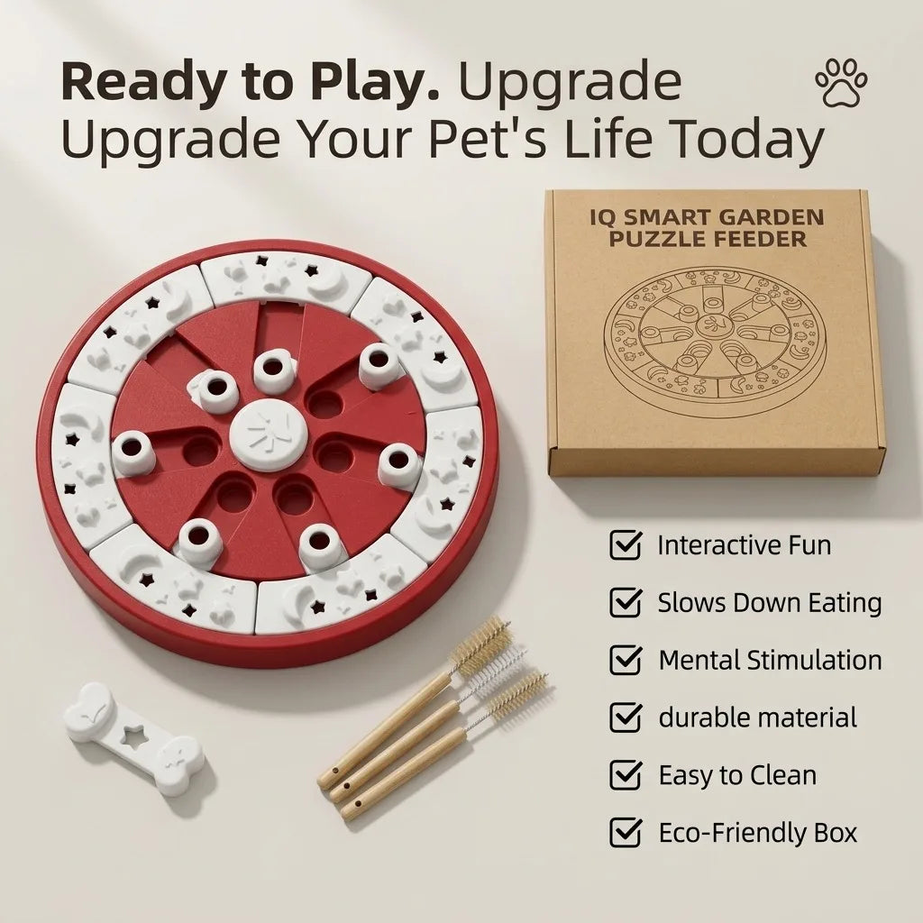 Dog Puzzle Toy, IQ Smart Garden Interactive Slow Feeder for Mental Stimulation, Enrichment Dog Treat Dispenser for Large Medium Small Dogs, Boredom Relief and IQ Training Puppy Brain Games
