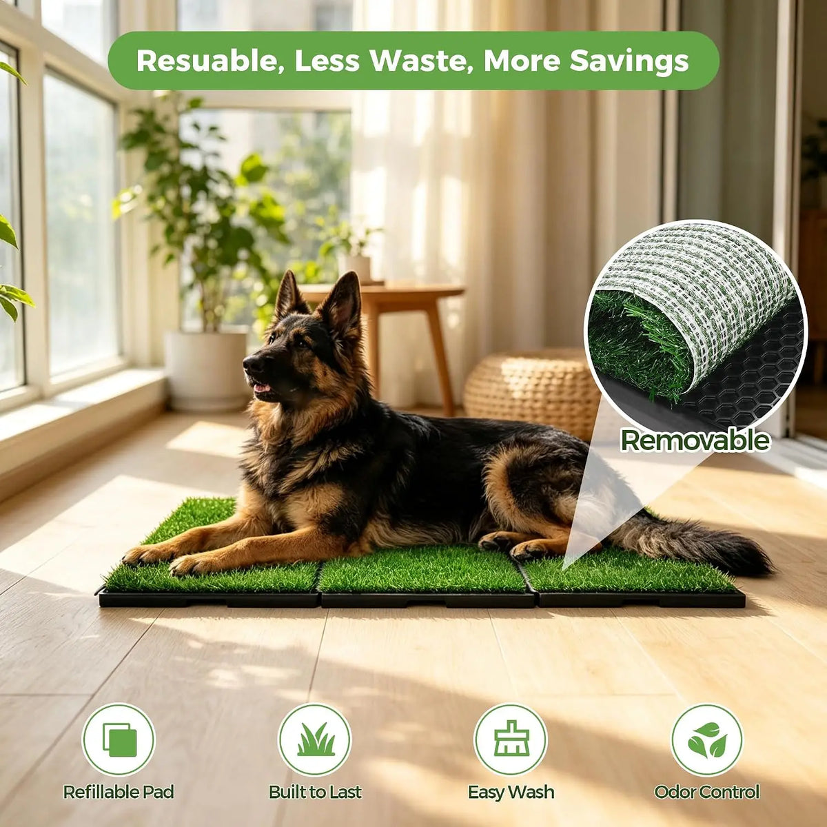 Dog Pee Grass Pad with Tray Extra Large 48' X 25' Potty for Puppy Training