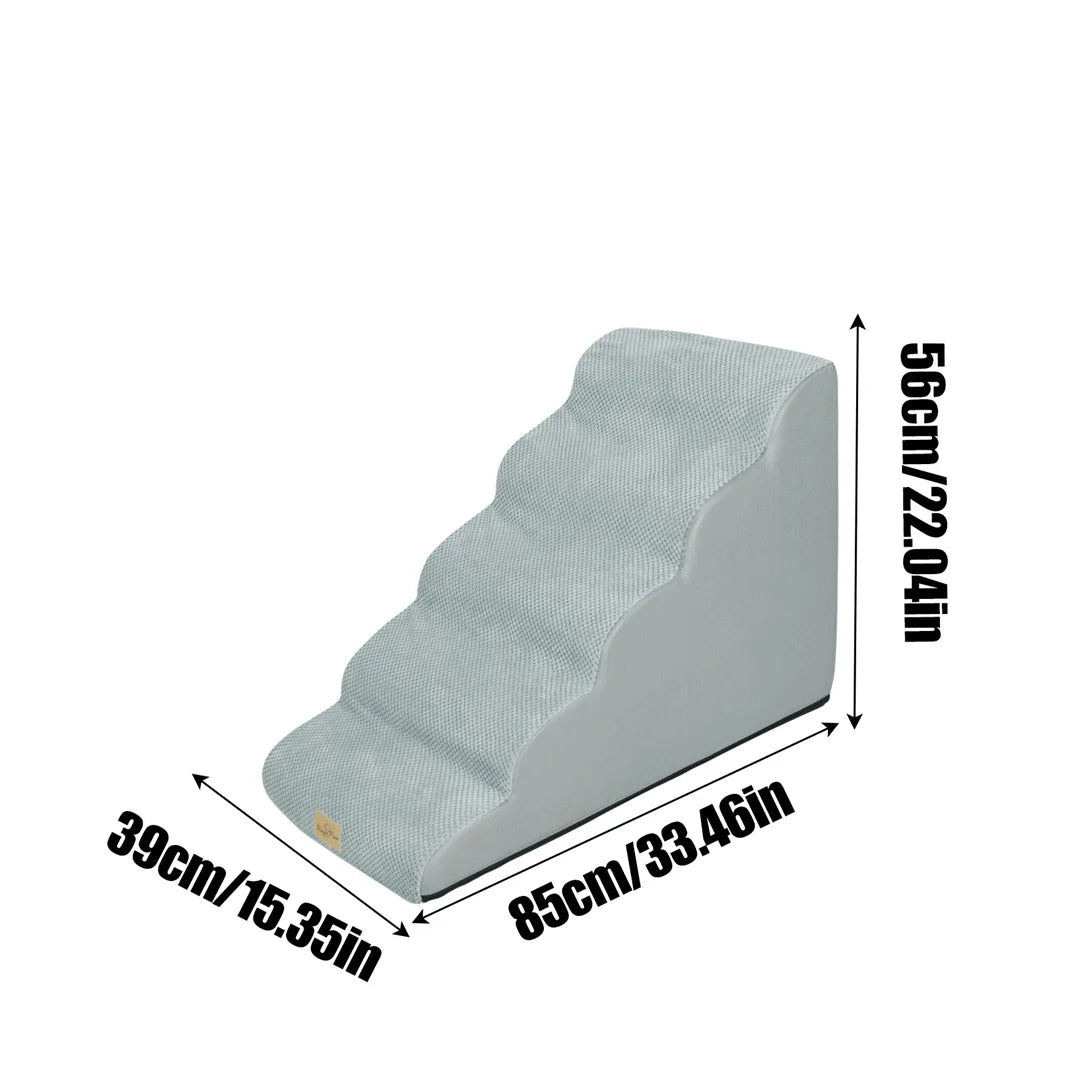 BINGOPAW Foam Dog Stairs 3/4/5 Steps Non Slip Pet Steps with Removable Washable Cover for High Beds Sofa Couch