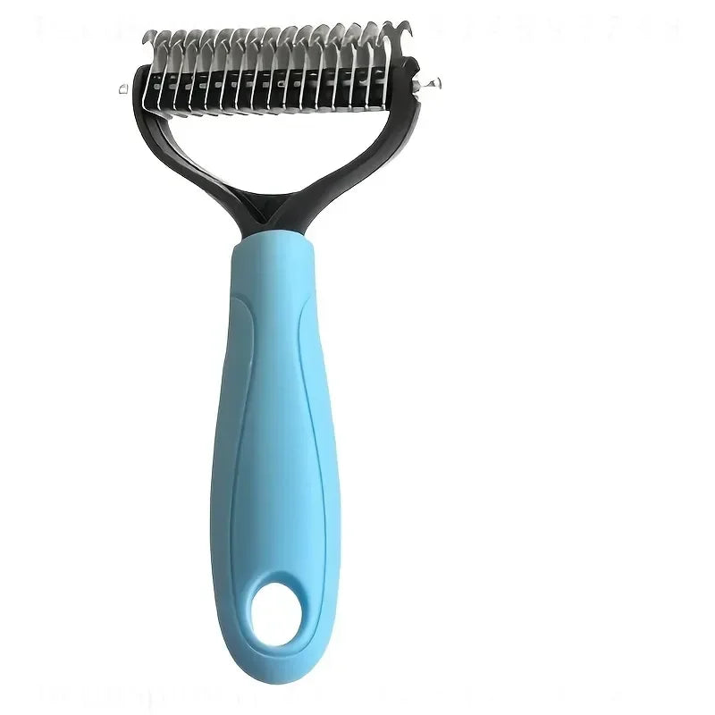 2 Pack Random Color Stainless Steel Pet Dematting Comb Double‑Sided Pin Grooming Brush Efficient Hair Remover For Cats Dogs Knot Tangle Remover Pet Hair Care Tool
