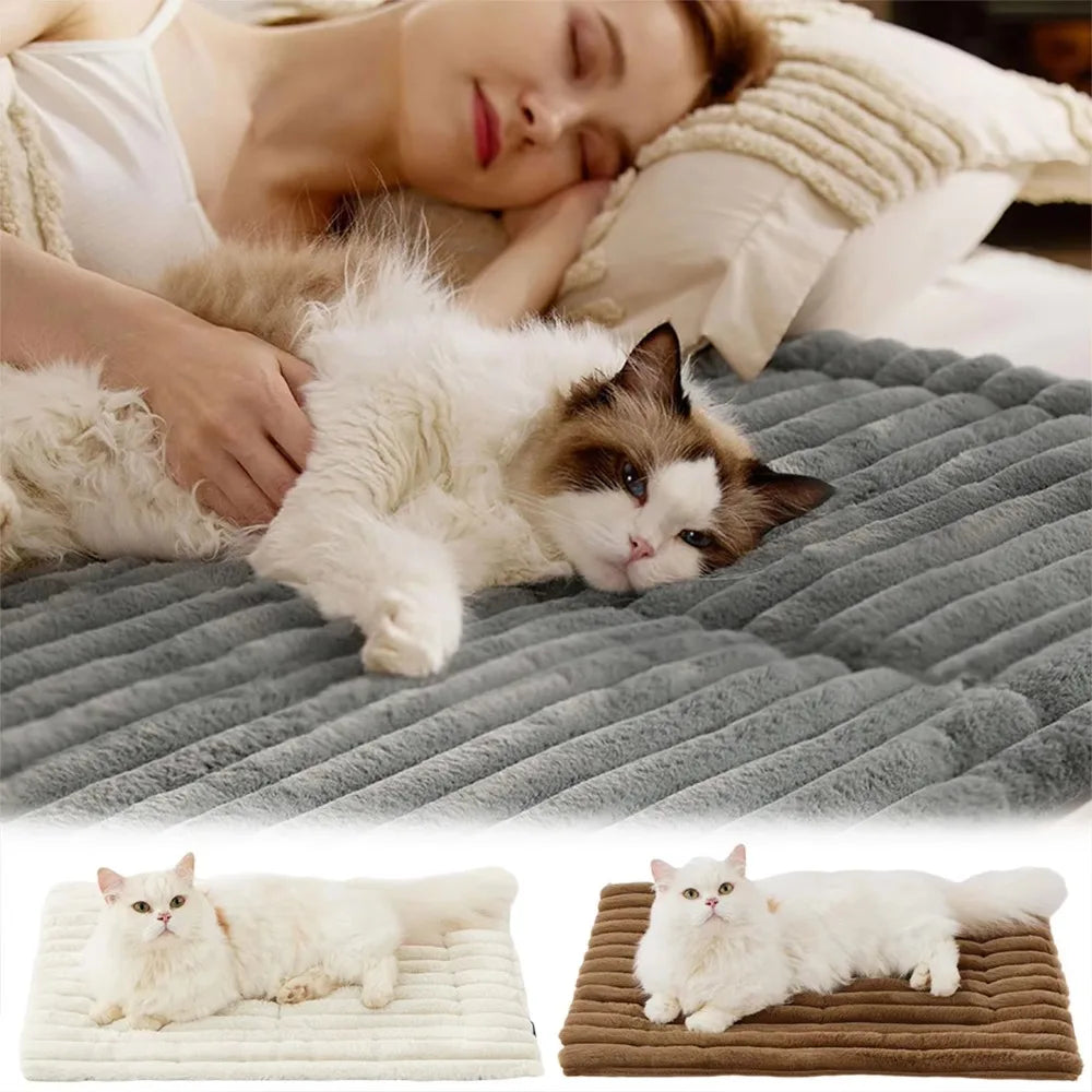 Self-Warming Cat Dog Mat, Ultra Soft Fleece Pet Crate Pad, Washable Cozy Warm Mat for Cats Dogs, Non-Slip Pet Supplies
