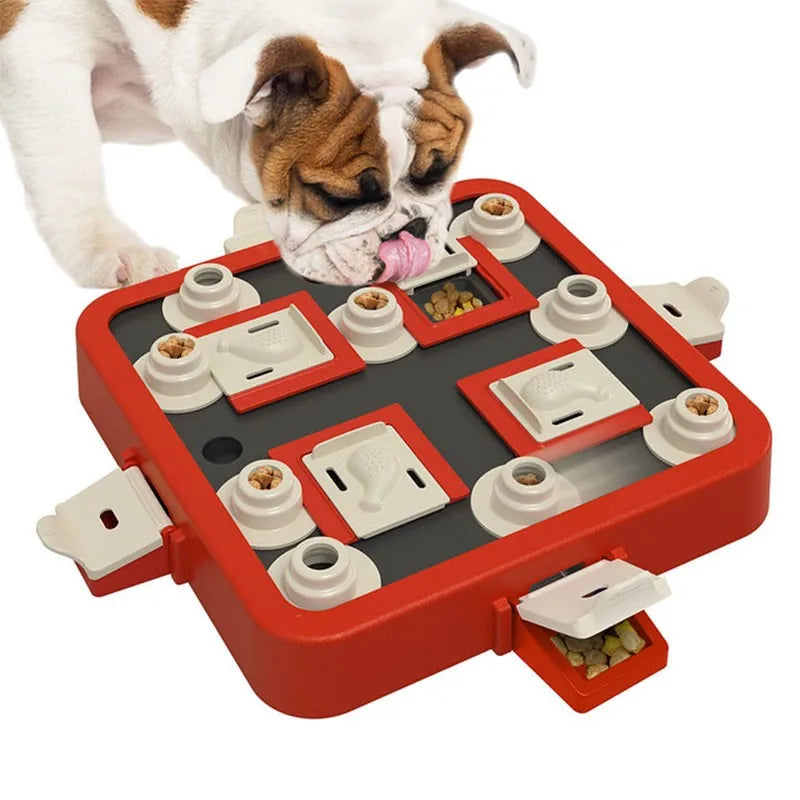 Dog Puzzle Feeder, Interactive Slow Feeder Toy for IQ Training and Mental Stimulation, Pet Treat Dispenser Brain Game for Boredom Relief, Durable Anti-Choke Feeding Tray for Small Medium Large Dogs