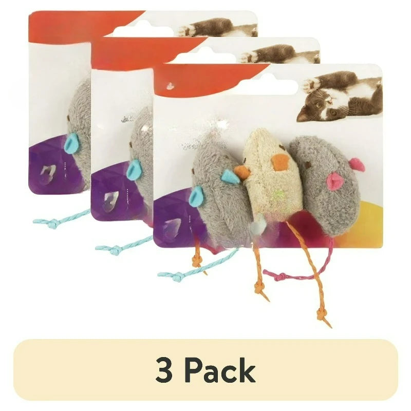 (3 pack)  Mice Catnip Cat Toys, 3 Count