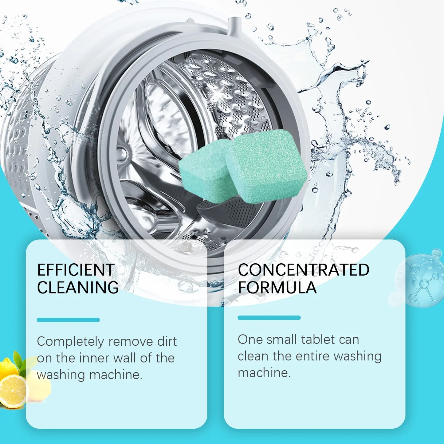 Washing Machine Cleaner for Pet Owners Eliminating Pet Odors Remove Pet Hair Cleaning Washing Machine Slots Cleaning Agent 12PCS
