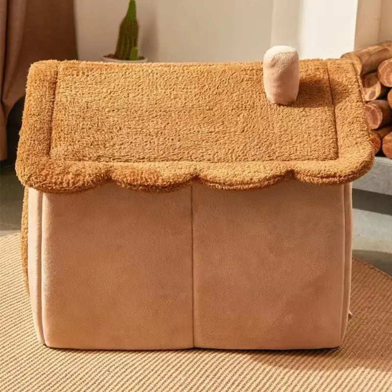 Cat Beds for Indoor Cats Small Dog,Cute Bear Cat Bed Cave Cat House