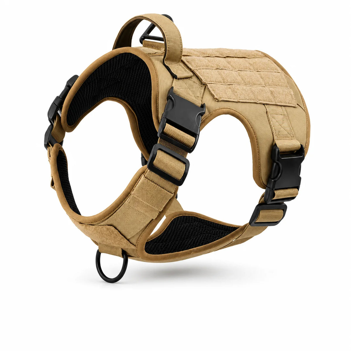 Adjustable Tactical Dog Harness Vest with Reflective Straps Metal D Rings and Breathable Padding