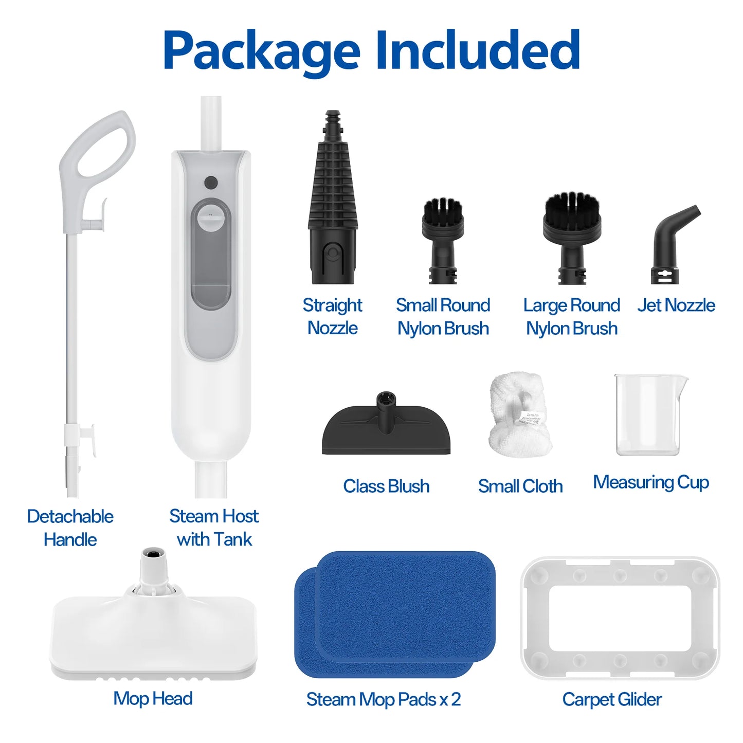 INSE F2 Steam Mop Powerful 12-in-1 Handheld Scrubbing Steam Cleaner High Temperature Detachable Steam Mop for Hardwood Carpet
