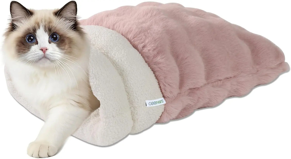 3 in 1 Semi-Enclosed Self Warming Burrow Cat Bed Sleeping Cave