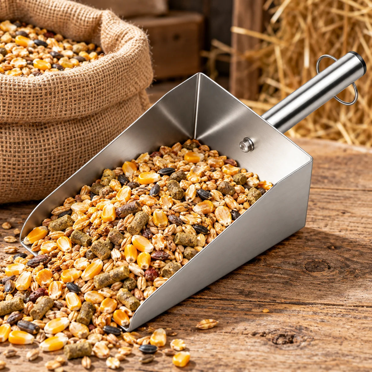 50oz Stainless Steel Dog Food Scoop, Pet Food Kibble Measuring Scoop for Cats, Puppies and Small Dogs.